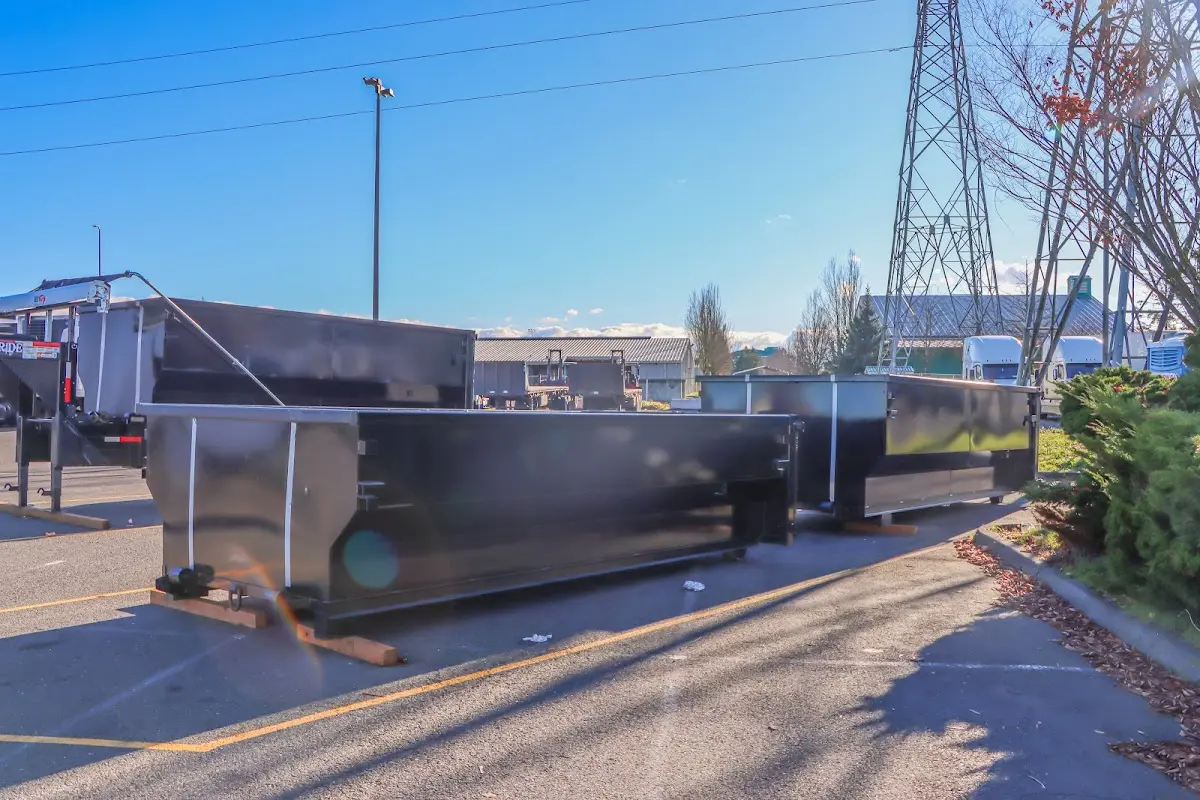 Roll-off dumpster ready for waste disposal at job site for 8 Yard Dumpster Rental in Cloverdale